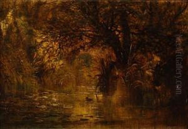 Cattle Grazing Oil Painting by Alfred Glendening