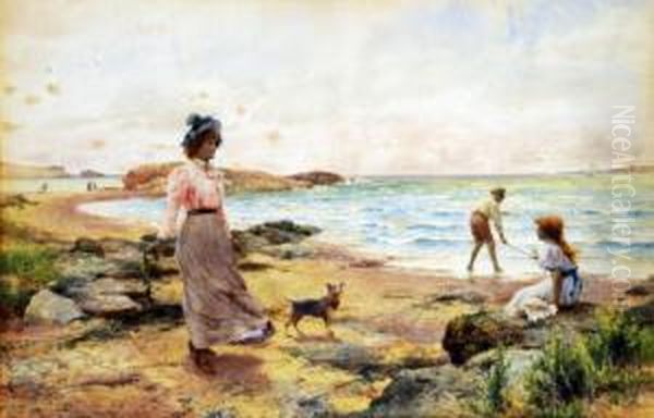 On The Beach Oil Painting by Alfred Glendening