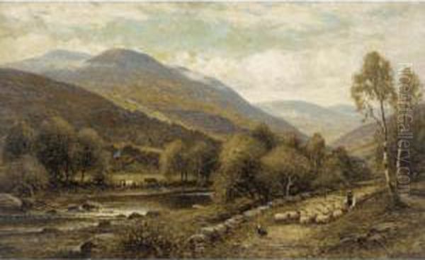 Herding The Sheep Oil Painting by Alfred Glendening