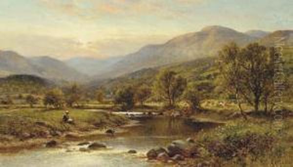 View Of Festiniog, North Wales Oil Painting by Alfred Glendening