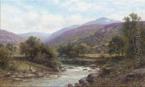 Pont Y Gyfing, Capel Curig, North Wales Oil Painting by Alfred Glendening