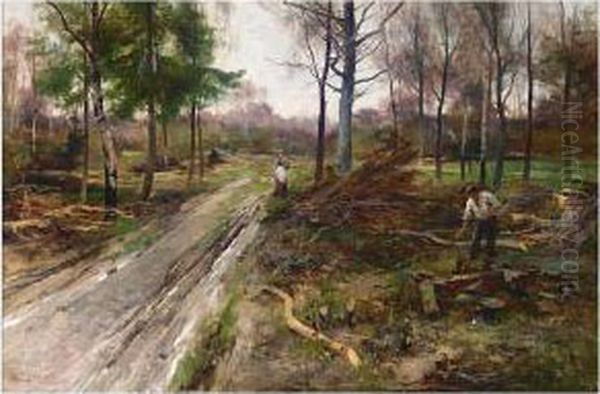 The Wood Cutter Oil Painting by Alfred Glendening