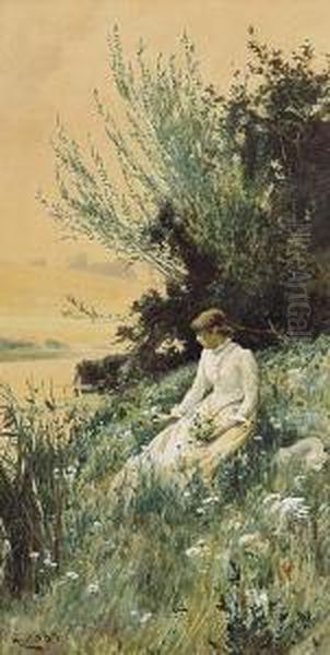 A Sunny Day Oil Painting by Alfred Glendening