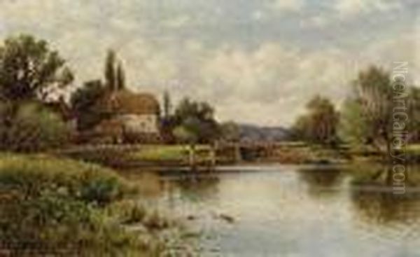 The Thames At Shiplake Oil Painting by Alfred Glendening