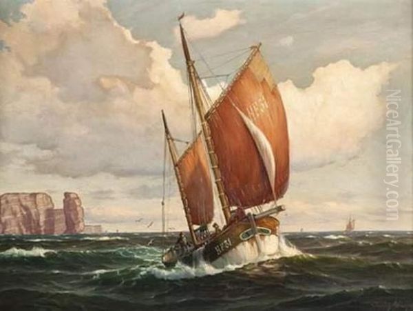 Voilier Oil Painting by Martin Franz Glusing