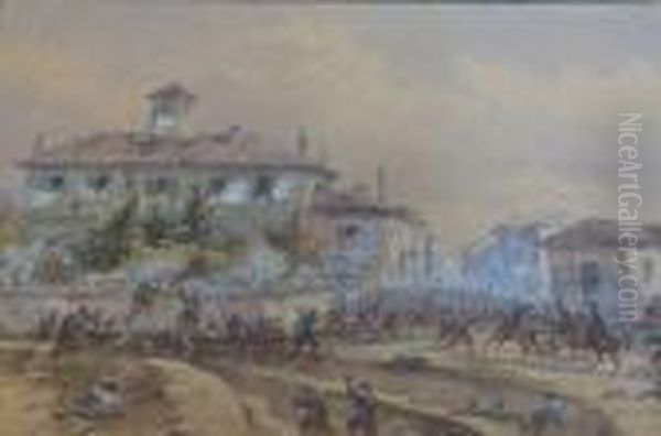 Prise De Magenta - Mort Du General Espinasse Oil Painting by Gaspard Gobaut