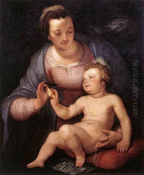 Madonna and Child 1617 Oil Painting by Cornelis Cornelisz Van Haarlem
