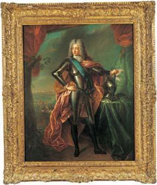 Portrait En Pied De Louis-henri 
De Bourbon, Prince De Conde, Duc De Bourbon, (1692-1740) Chef Du Conseil
 De Regence (1715-1726) Oil Painting by Pierre Gobert