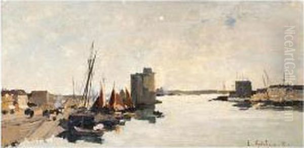 Harbour View, Strengthened 
Signature And Date 89, Oil On Panel, 21.5 X 41 Cm.; 8 1/2 X 16 In Oil Painting by Emile Godchaux