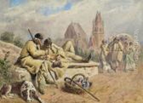 Am Wegesrand Vor Perchtoldsdorf Oil Painting by Carl Goebel