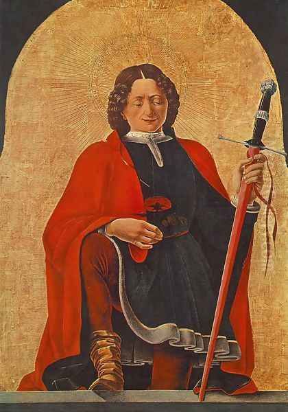 St Florian (Griffoni Polyptych) 1473 Oil Painting by Francesco Del Cossa