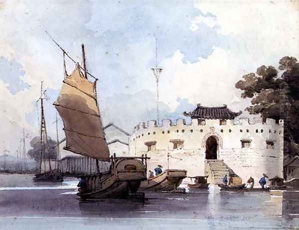 The Dutch Folly Fort off Canton Oil Painting by George Chinnery
