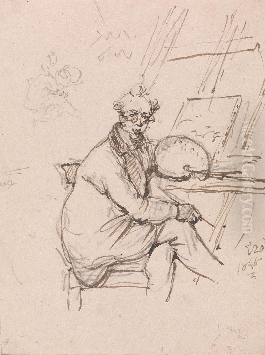 Self Portrait Oil Painting by George Chinnery