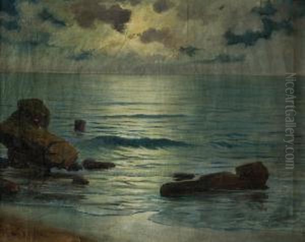 Playa Serena Oil Painting by Guillermo Gomez Gil