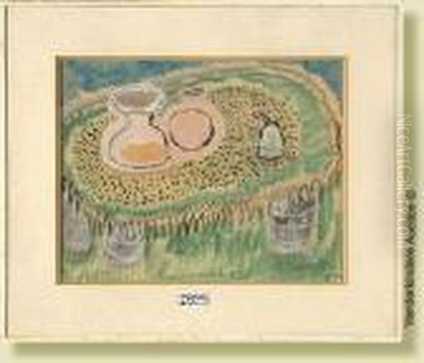 Naturemorte, Aquarelle Sur 
Papier. Cachet De La Vente Gondouin En Bas Adroite. Ecole Francaise. 
Dim.: 21,5x27 Cm Oil Painting by Emmanuel Gondouin