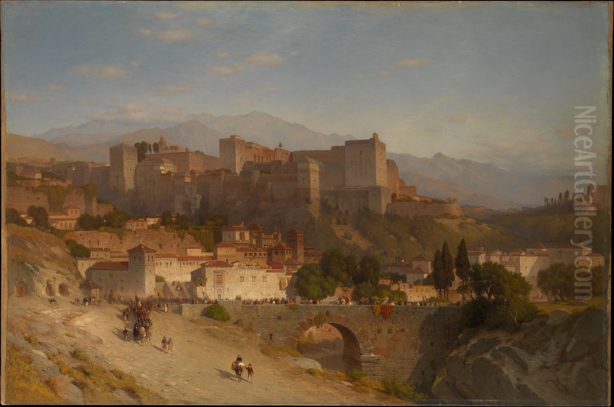 The Hill of the Alhambra, Granada Oil Painting by Samuel Colman