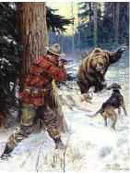 Brought To Bay Oil Painting by Philip Russell Goodwin