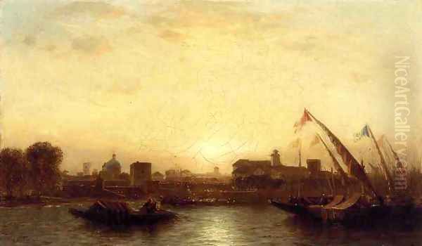 Sunset, Seville Oil Painting by Samuel Colman