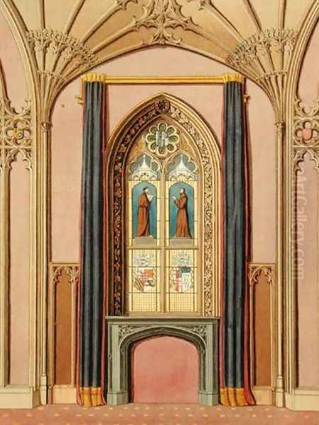 Window in St. Michael's Gallery, from 'Graphic and Literary Illustrations of Fonthill Abbey' Oil Painting by George Cattermole