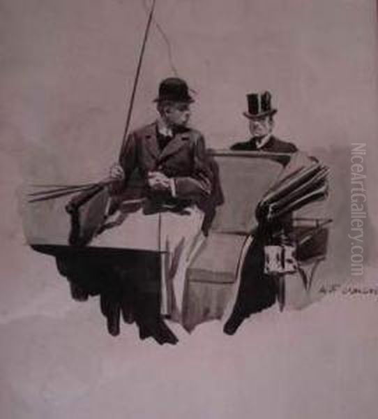 En Voiture Oil Painting by Auguste Francois Gorguet