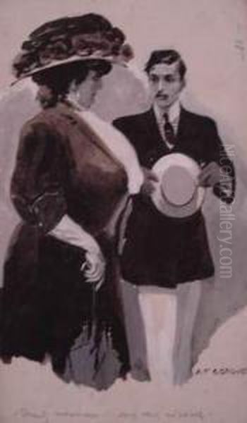 Mais Monsieur, ... Vous Me Prenez... Oil Painting by Auguste Francois Gorguet