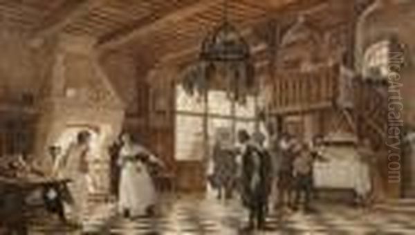 Study For The Poet's Rotisserie Oil Painting by Auguste Francois Gorguet