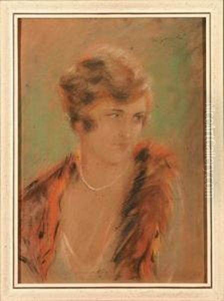 Portret Mlodej Damy Oil Painting by Stanislaw Gorski