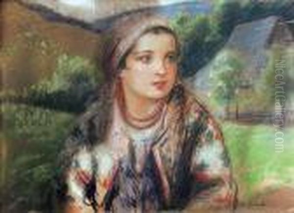 Goralka Oil Painting by Stanislaw Gorski