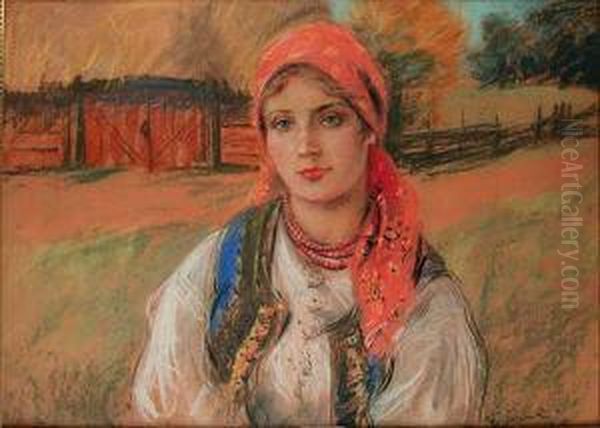 Portret Goralki Oil Painting by Stanislaw Gorski