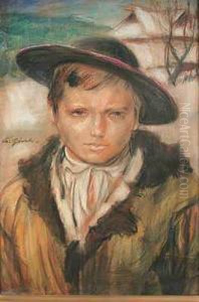 Mlody Goral Oil Painting by Stanislaw Gorski