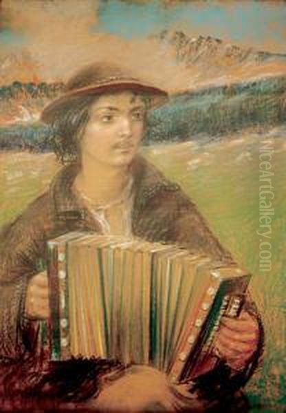 Mlody Goral Z Harmonia Oil Painting by Stanislaw Gorski