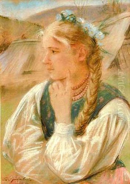 Portret Dziewczyny Oil Painting by Stanislaw Gorski