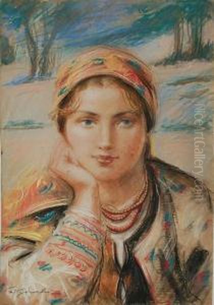 Mloda Goralka Oil Painting by Stanislaw Gorski