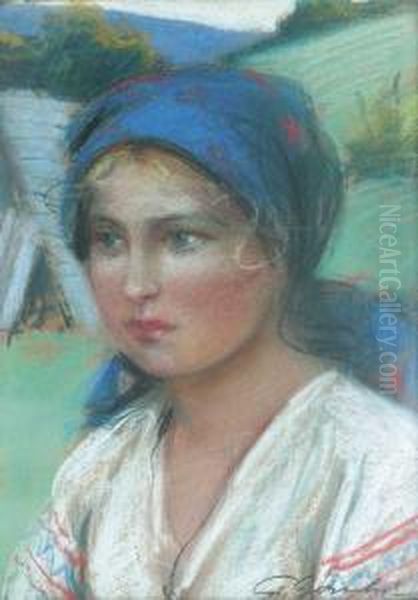 Portret Dziewczyny Oil Painting by Stanislaw Gorski