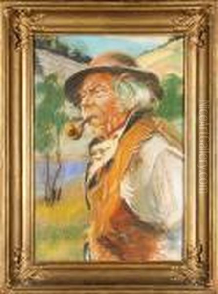 Goral Z Fajka Oil Painting by Stanislaw Gorski