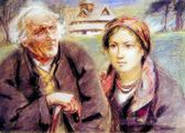 Mlodosc I Starosc Oil Painting by Stanislaw Gorski