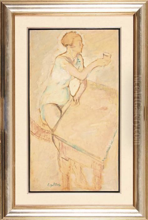 Pijaca Kobieta Oil Painting by Leopold Gottlieb