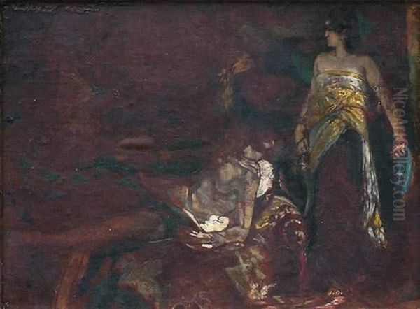 Samson Et Delihla Oil Painting by Maurycy Gottlieb