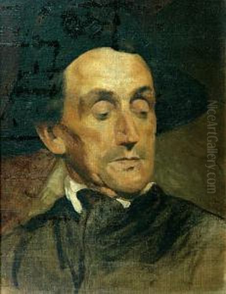 Portret Aktora - Studium Oil Painting by Maurycy Gottlieb