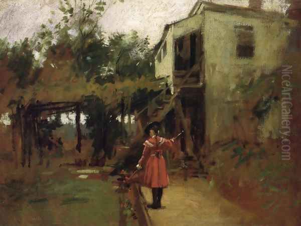 Studio Garden, East Gloucester Oil Painting by Paul Cornoyer