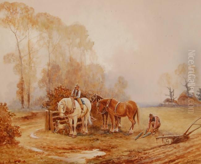 Thedays Work Done Oil Painting by James Walter Gozzard