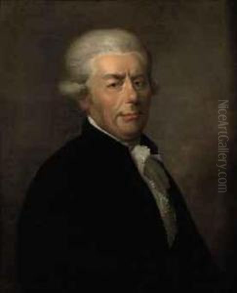 Portrait Of John Christ Fred. 
Boode (1733-1796), Bust-length, In A Black Coat With A White Jabot Oil Painting by Anton Graff