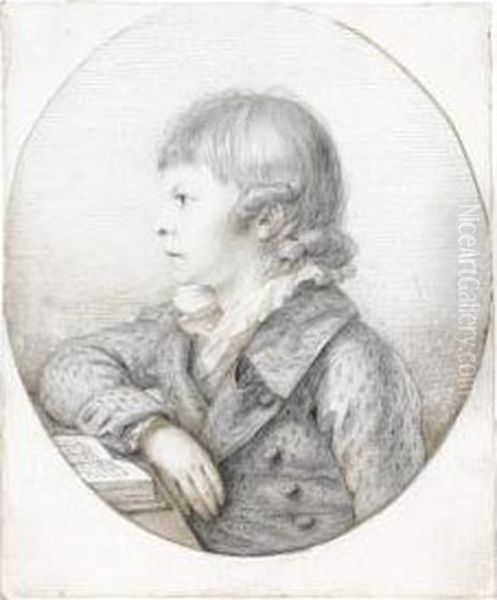 Half-length Portrait Of A Young 
Boy, Possibly Wilhelm Chodowiecki, Son Of The Artist Daniel Oil Painting by Anton Graff