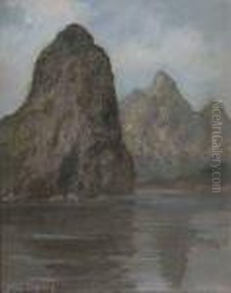 Faraglioni Oil Painting by Ovidio Gragnoli