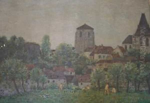 Picquigny,
Boys Bathing Signed And Dated 1909 Or 1919 Oil Painting by George Ii Graham