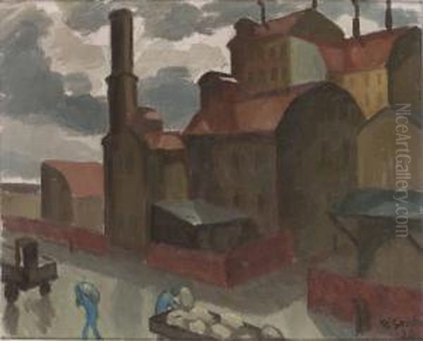 Utsikt Over Sodermalm Oil Painting by Hjalmar Grahn