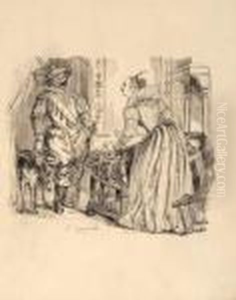 Le Cocu Oil Painting by Jean-Jacques Grandville