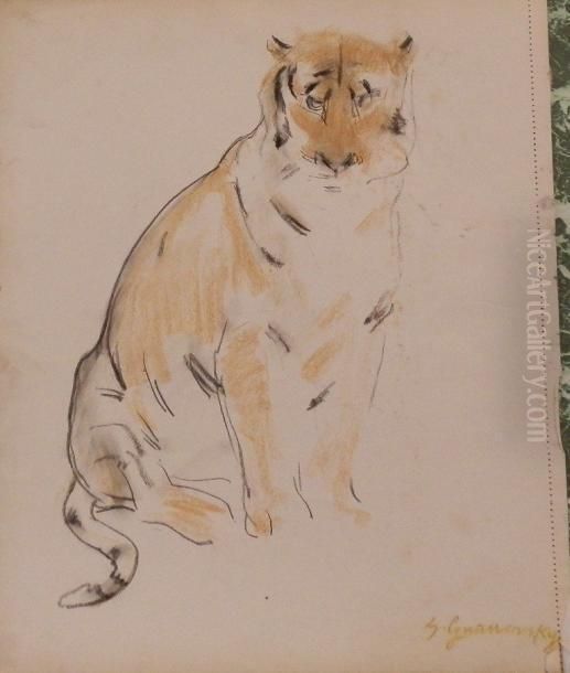 Tete De Tigre Et De Chat Oil Painting by Sam Granowsky