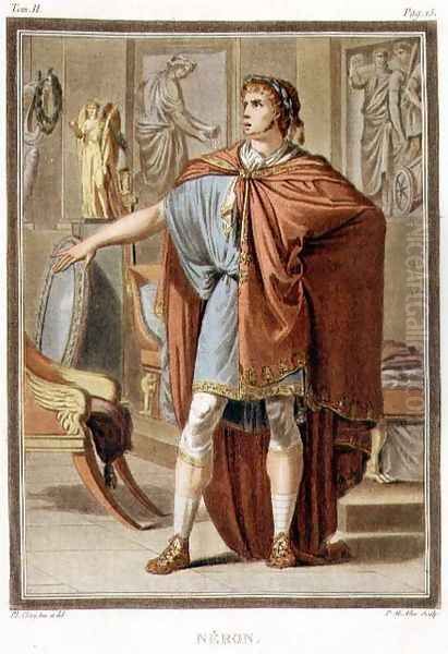 Nero, costume for 'Britannicus' by Jean Racine, from Volume II of 'Research on the Costumes and Theatre of All Nations' Oil Painting by Philippe Chery