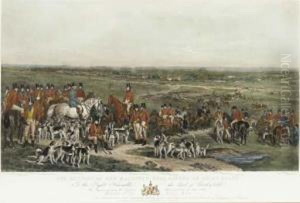 The Meeting Of Her Majesty's 
Stag Hounds: Two Plates; And The Oldberkshire Hunt; And Mr. William Long
 On Bertha By Other Hands Oil Painting by Sir Francis Grant